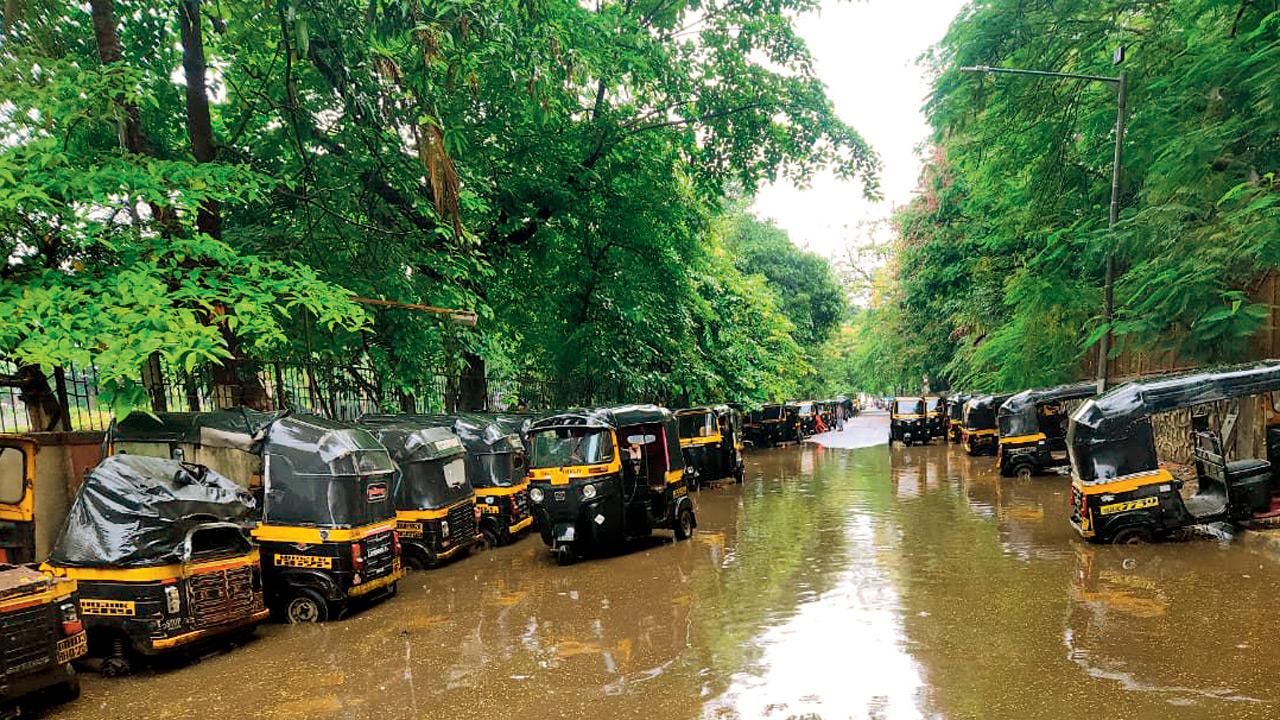 A flooded road in Kannamwar Nagar 2 and near Vikhroli court on May 26