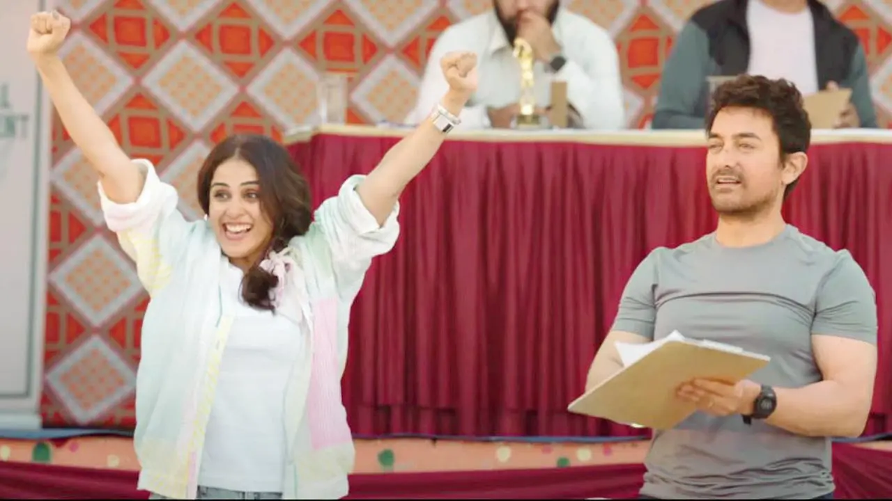 (L to R) Genelia Deshmukh and Aamir Khan in Sitaare Zameen Par. Pics/AFP, Instagram