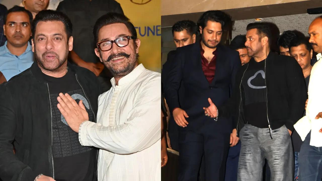 As Aamir Khan's son Junaid Khan escorted Salman Khan, who came with heavy security at Sitaare Zameen Par premiere, he was pushed aside by one of the bodyguards. Read full story here