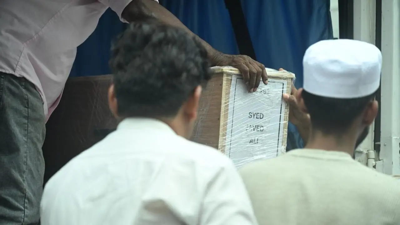 IN PHOTOS: Mortal remains of family killed in Ahmedabad plane crash reach Mumbai