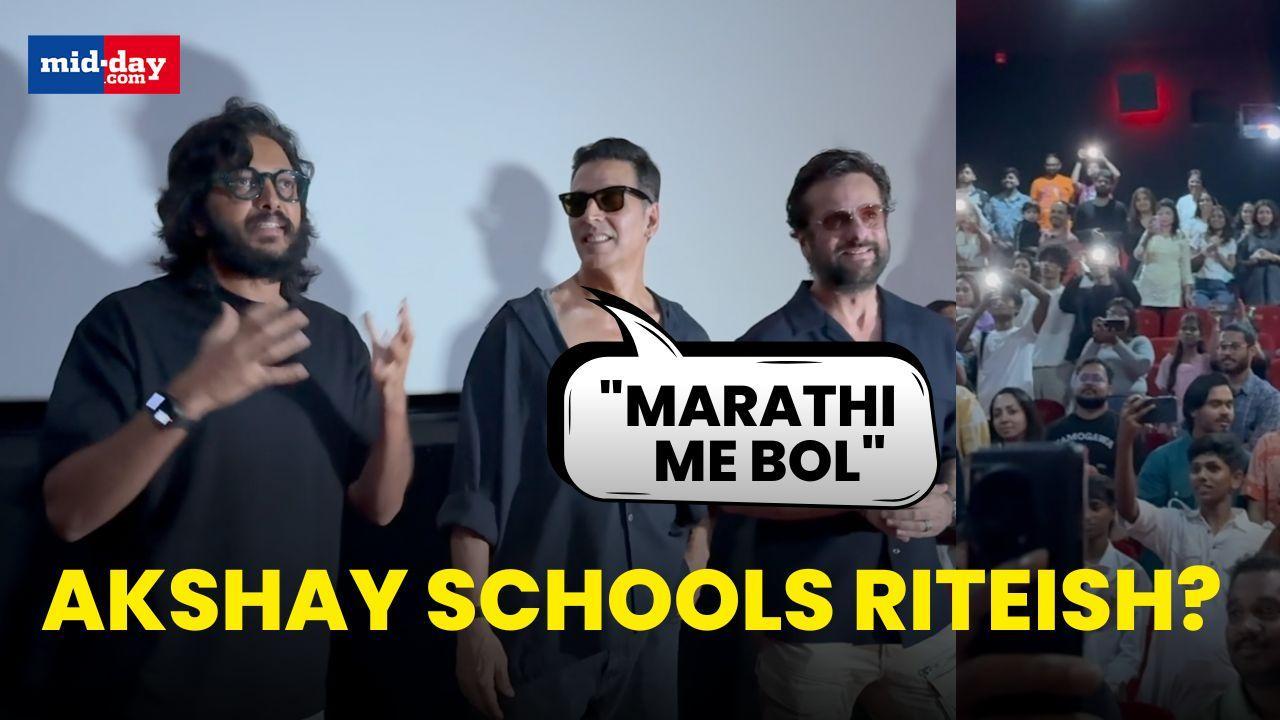 Akshay Kumar, Riteish Deshmukh and Fardeen Khan; Surprise Fans & Interact