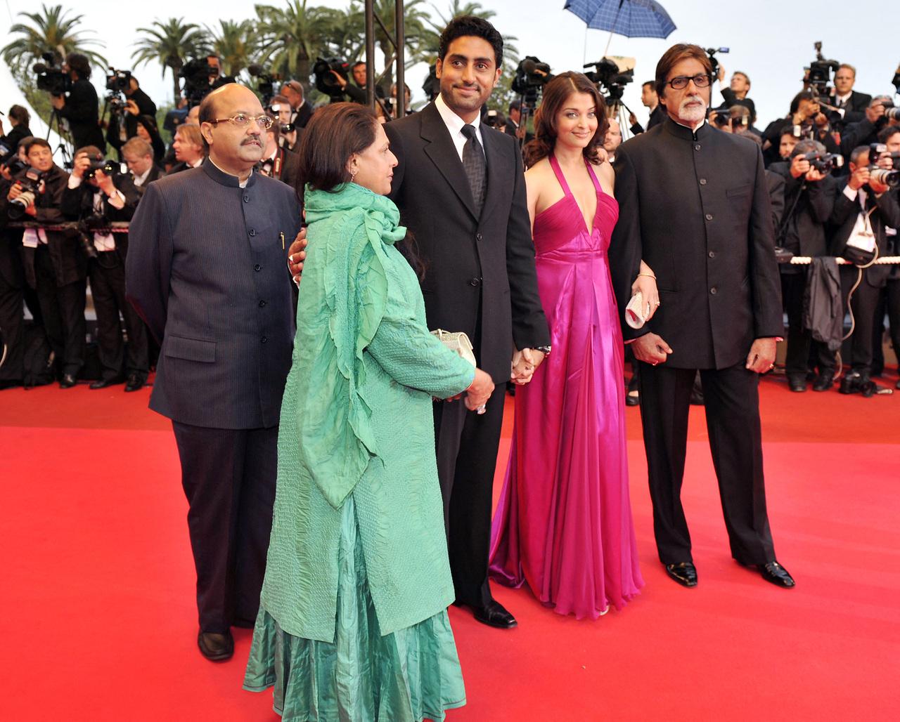 Aishwarya Rai, a regular at Cannes, walked the red carpet of the festival in 2008 with husband Abhishek Bachchan and her in-laws Amitabh and Jaya Bachchan