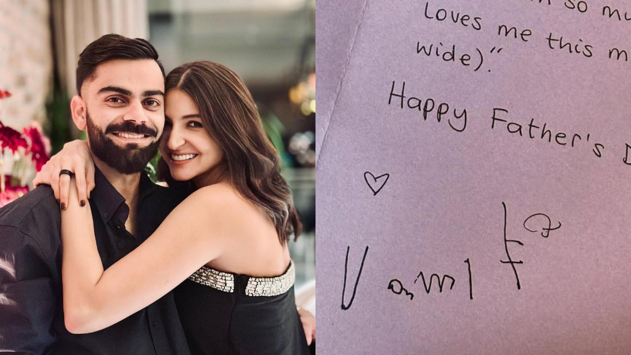 Anushka Sharma shared a handwritten note penned by their daughter Vamika for Virat Kohli on the occasion of Father's Day. The note beautifully describes the father-daughter bond. Read full story here