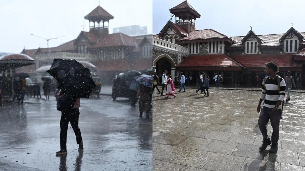 In Photos: Bandra station witnesses rainy morning turn into sunny skies