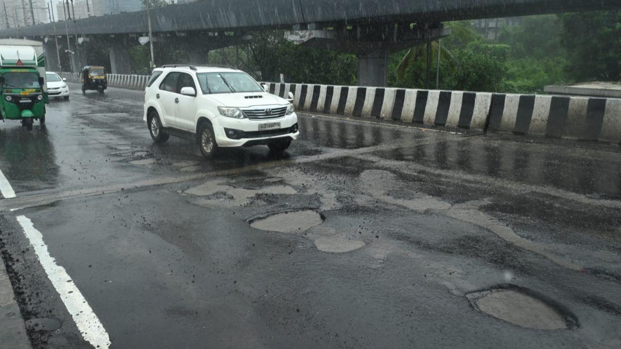 Local commuters face difficulties in navigating the stretch, especially during peak hours, as vehicles are forced to slow down or swerve to avoid the damaged patches, increasing the risk of accidents