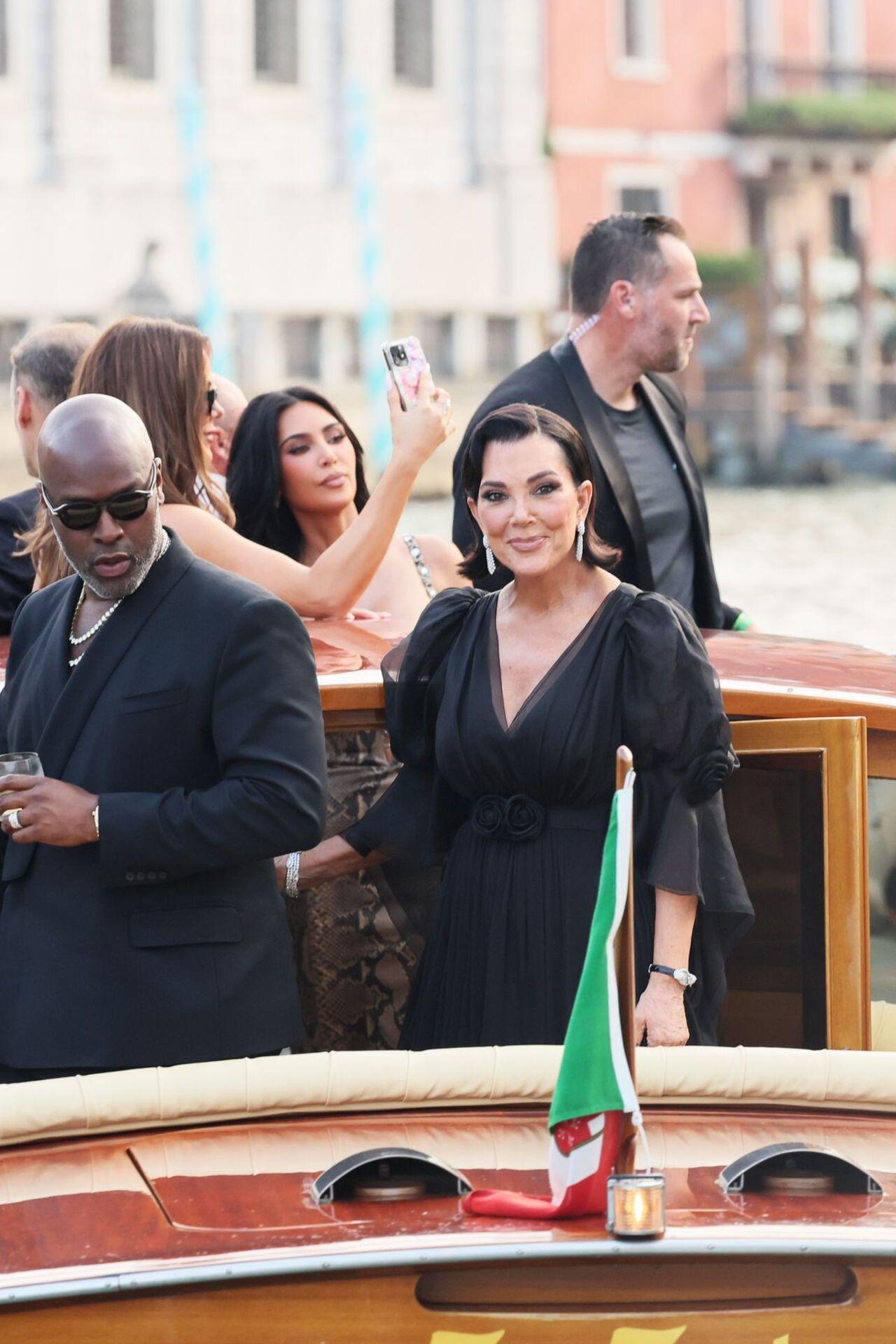 Coney Gamble and Kris Jenner
Kris Jenner and longtime partner Corey Gamble made a glamorous entrance together, joining the wedding festivities in coordinated black ensembles