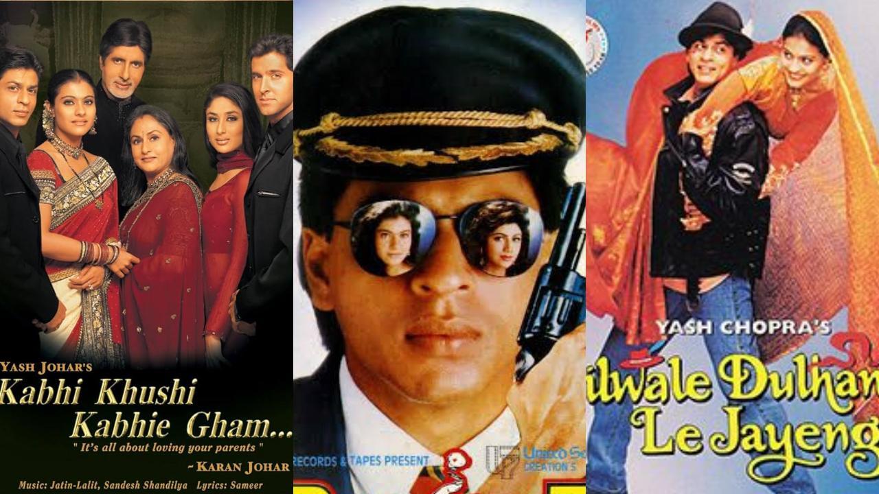 Kabhi Khushi Kabhie Gham (2001), Baazigar (1993) and Dilwale Dulhaniya Le Jayenge (1995)