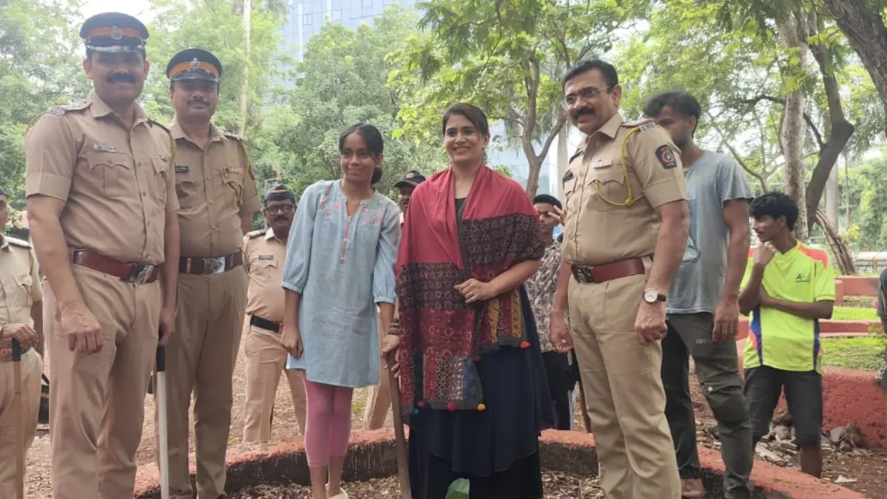 Sonali Kulkarni joins Powai Police for plantation drive on World Environment Day
