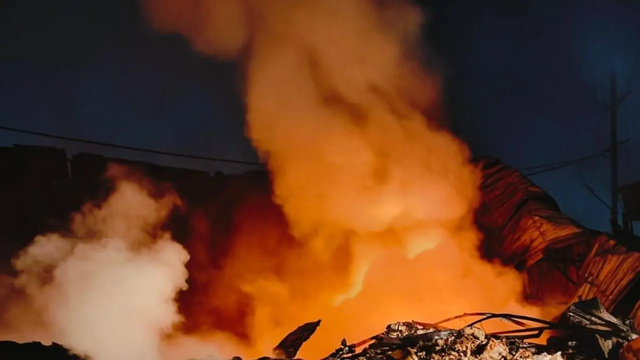 IN PHOTOS: Massive fire breaks out in six scrap godowns in Maharashtra's Thane