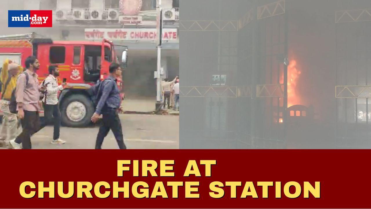Mumbai: Fire breaks out at Churchgate station, black smoke fills air