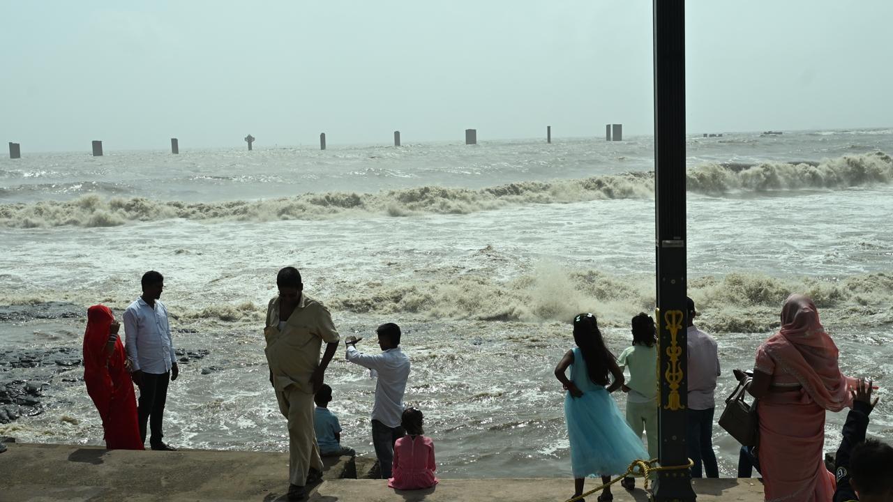 Civic authorities have advised residents to stay away from the shoreline during high tide hours for safety