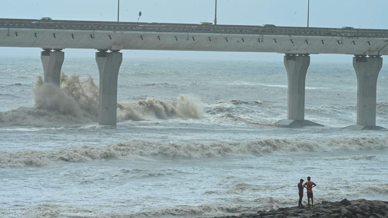 Mumbai was expected to experience a high tide of 4.13 metres at 4:13 pm on Tuesday, according to a weather bulletin issued by the BMC