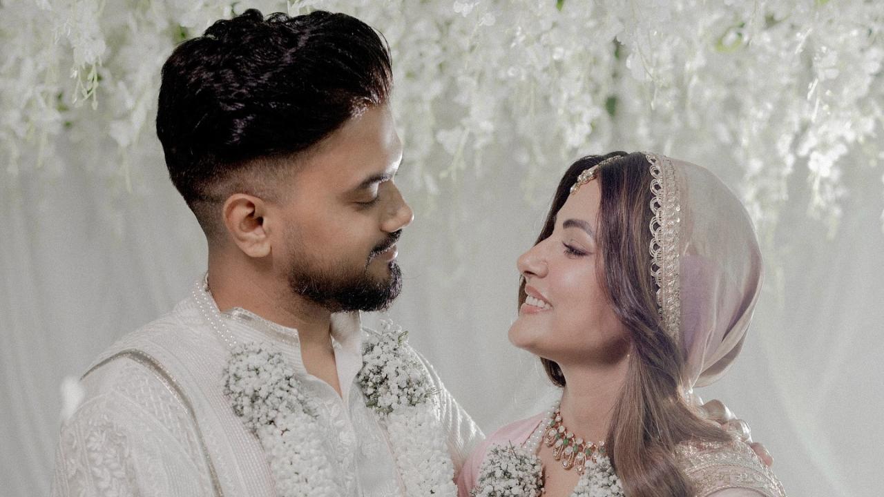 Hina Khan marries long-time beau Rocky Jaiswal amid cancer treatment, see pics