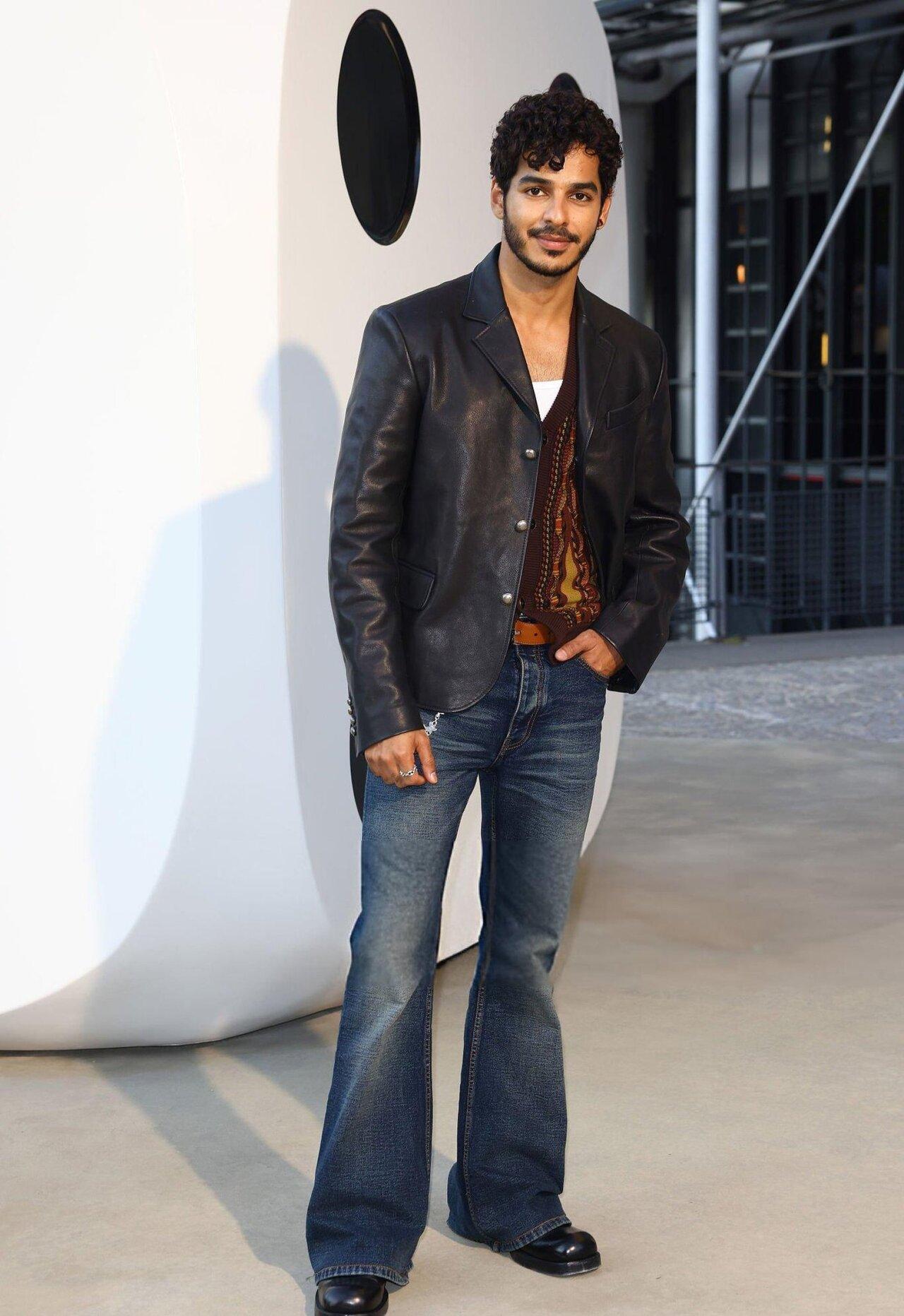 Ishaan Khatter
Ishaan Khatter attended the Louis Vuitton show wearing a printed cardigan layered under a leather jacket