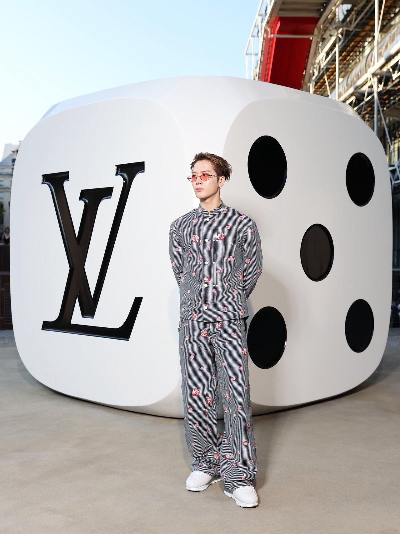 Jackson Wang
Jackson Wang kept his fashion game strong in a lined, printed co-ord set, pairing a statement shirt with matching trousers
 
