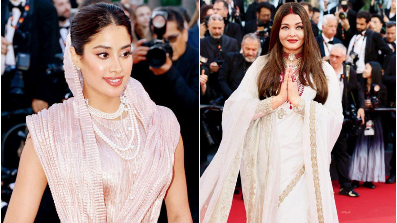 Janhvi Kapoor and Aishwarya Rai at Cannes 2025