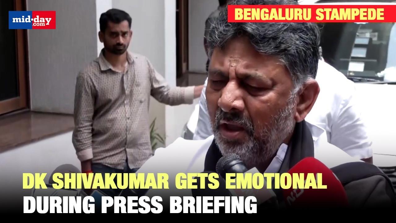 Bengaluru stampede: Deputy CM Shivakumar moved to tears during press briefing