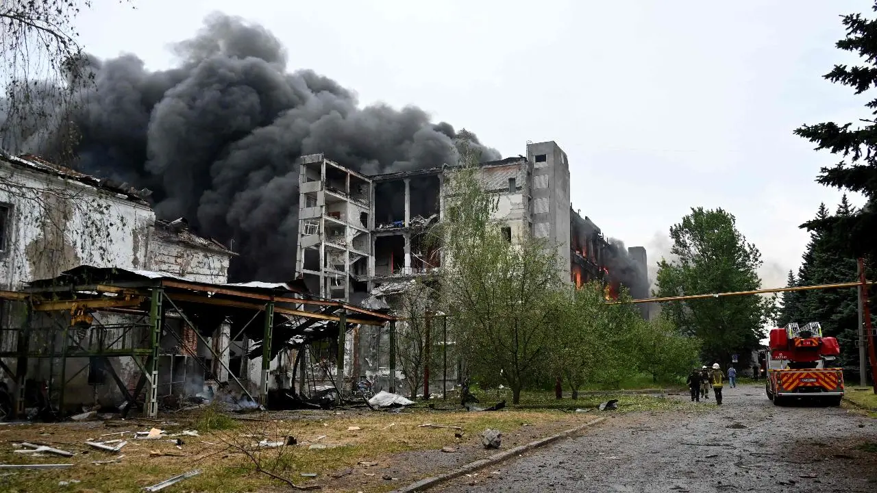 PHOTOS: At least 3 killed as Russian missiles, drones strike Kharkiv in Ukraine