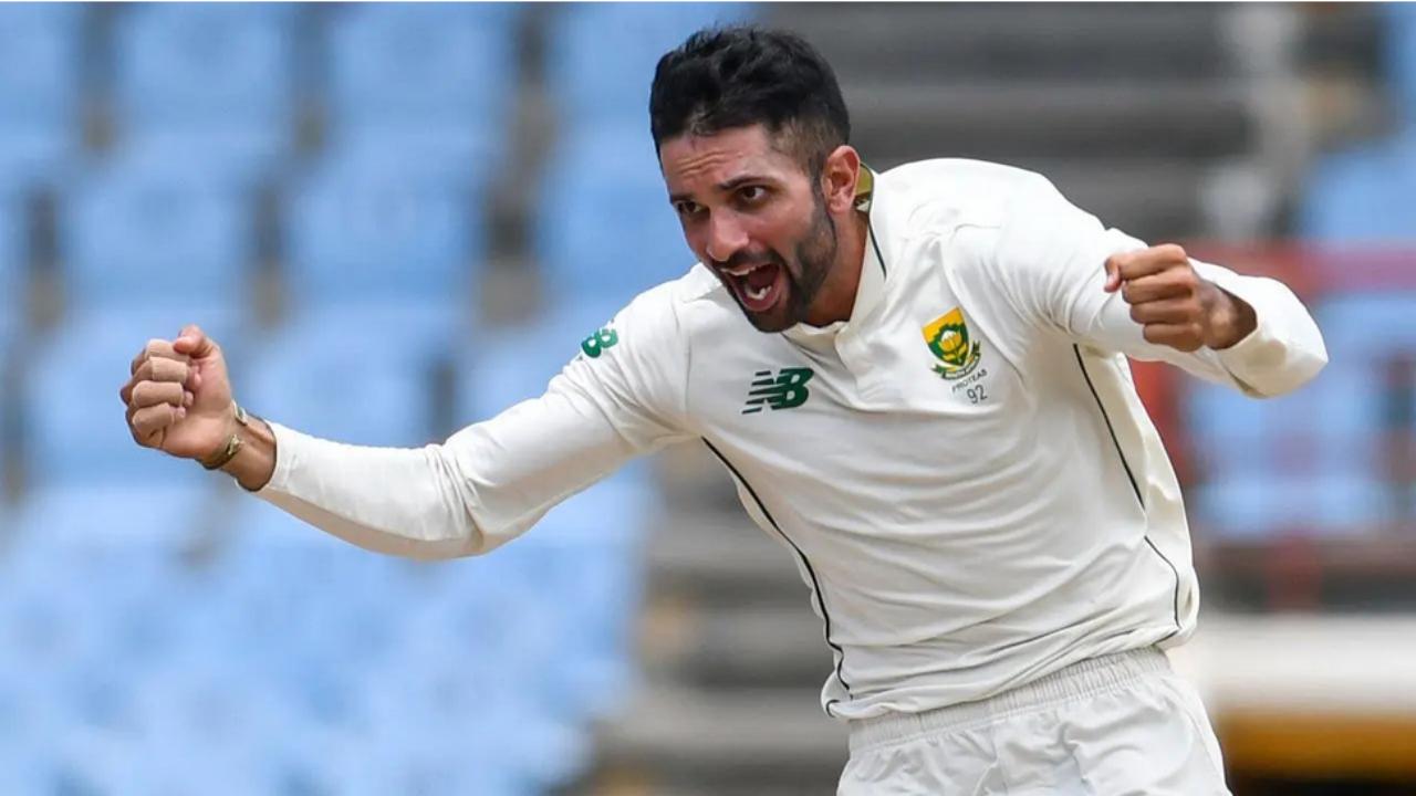 With this, he achieved the feat of becoming the first-ever South African spinner to complete 200 wickets in the longest format of the game (Pic: File Pic)