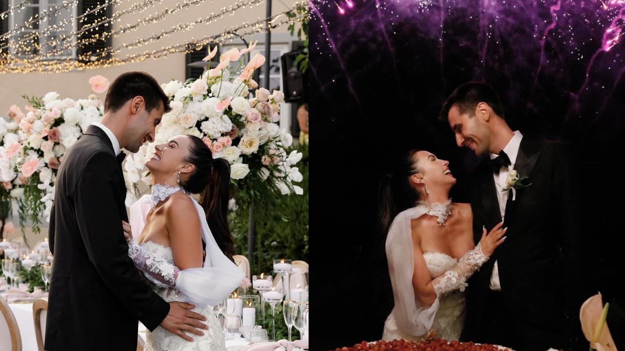 Lauren fell for Tobias all over again as he stood at the altar in a Prada tux