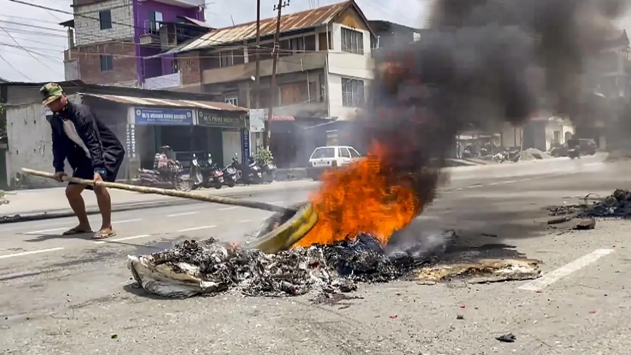 IN PHOTOS: Protests continue in Manipur after Meitei leaders' arrest