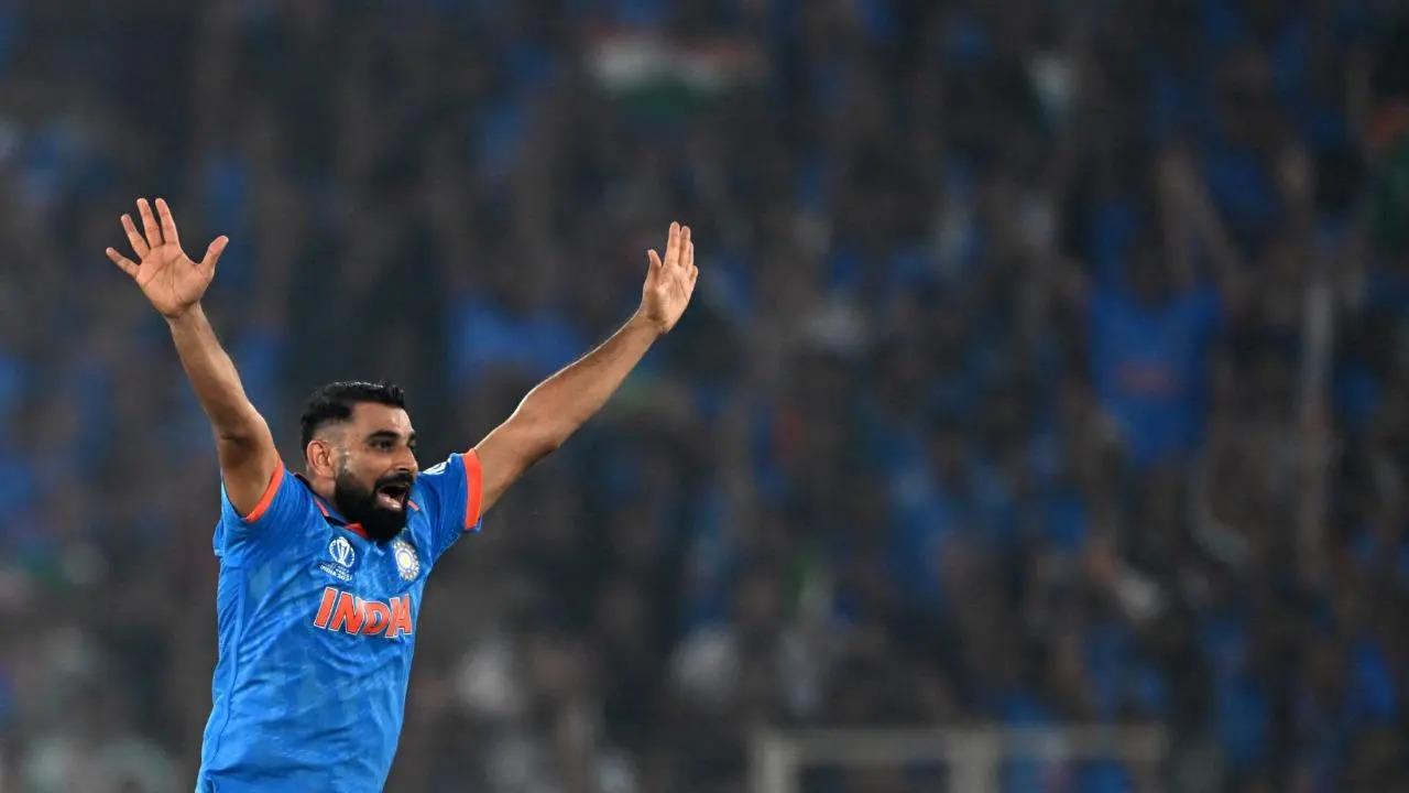 With this, he surpassed Team India's star pacer Mohammed Shami to become the leading wicket-taker in ICC tournament finals. Previously, Shami held the record with 10 wickets in four finals (Pic: File Pic)