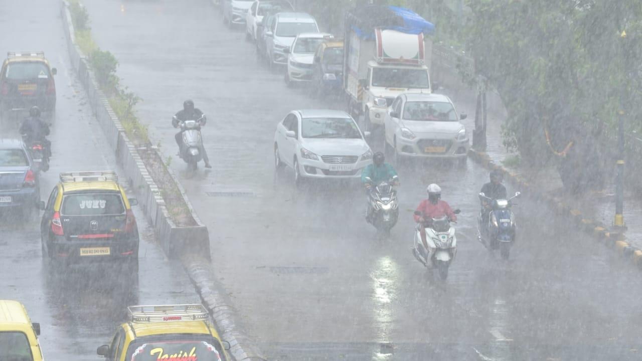 Heavy rains on Monday disrupted road traffic, suburban trains and metro rail services in parts of the city, officials said