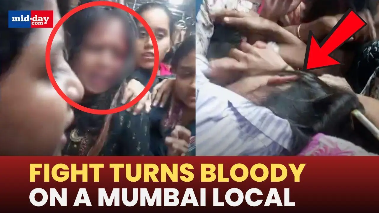 Women fight on speeding Mumbai local, hair-pulling chaos caught on camera