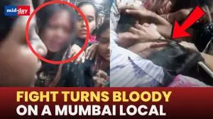 Women fight on speeding Mumbai local, hair-pulling chaos caught on camera