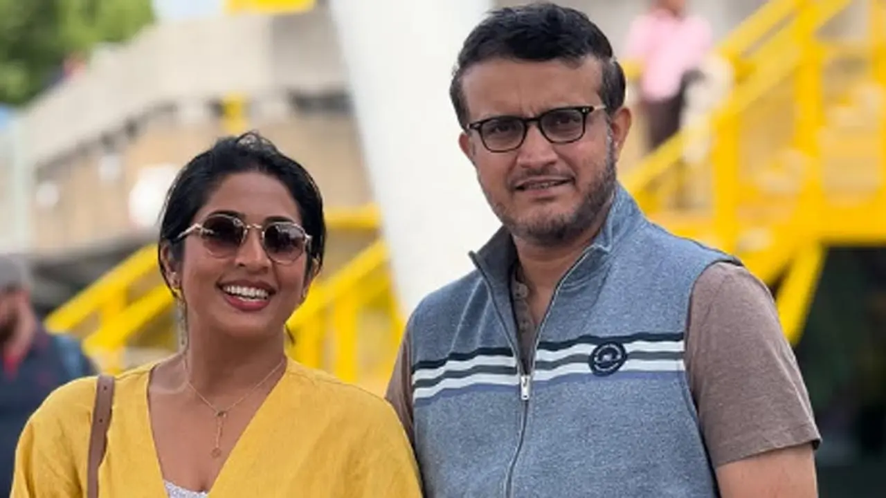 Malayalam film actress Navya Nair meets Saurav Ganguly during London vacation