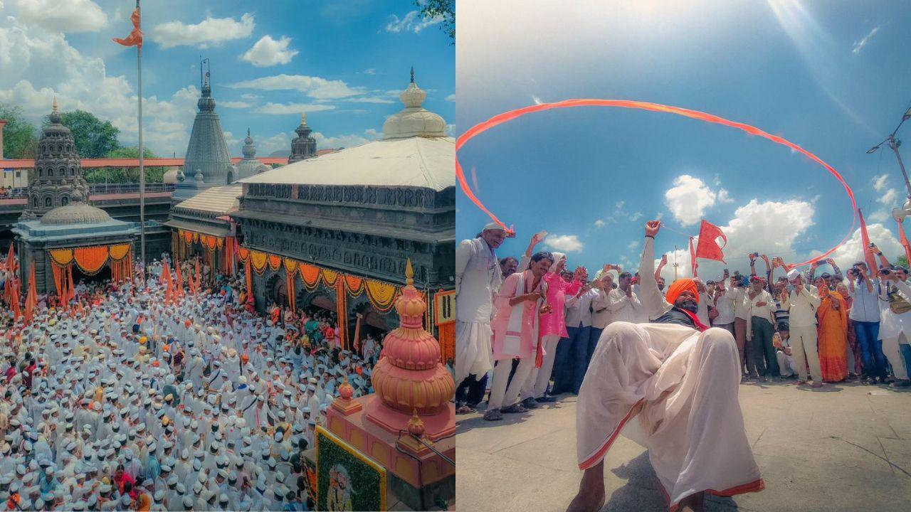The spiritual journey begins with two grand palkhi processions: Sant Tukaram Maharaj’s from Dehu on June 18 and Sant Dnyaneshwar Maharaj’s from Alandi on June 19. Pic/ @fotuwalababa