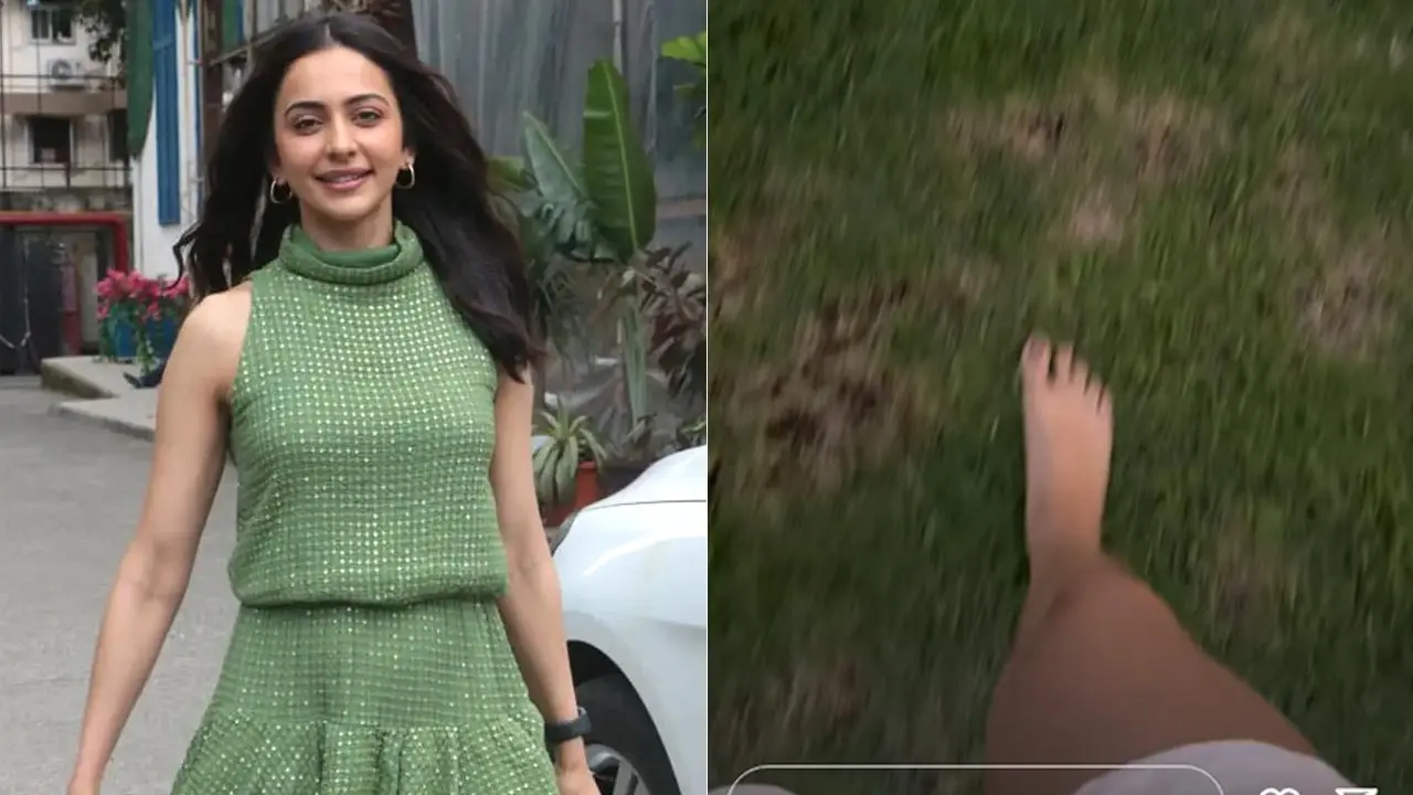 Walking barefoot on fresh grass seems like Rakul Preet's kind of bliss