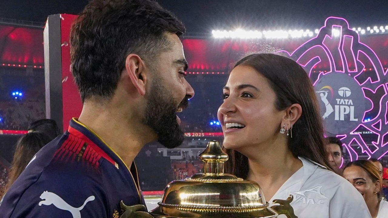 The couple, often in the spotlight for their unwavering support for each other, shared a heartfelt moment on the field after RCB clinched their maiden IPL title in a thrilling final against Punjab Kings
