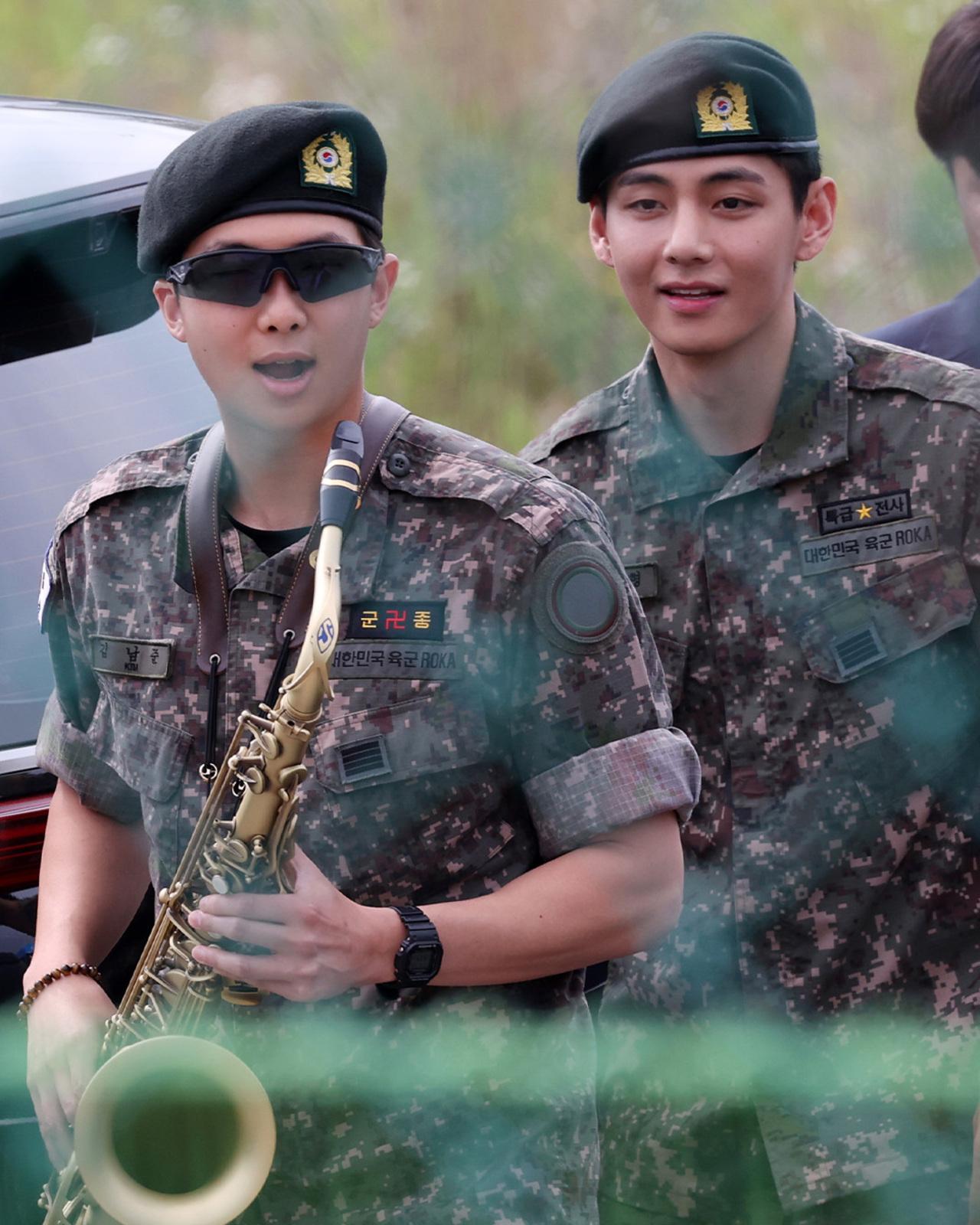 BTS: 10 pictures that capture RM and V's return from military service