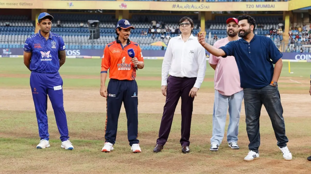 Rohit Sharma joins Suryakumar Yadav, Siddhesh Lad at T20 Mumbai League toss