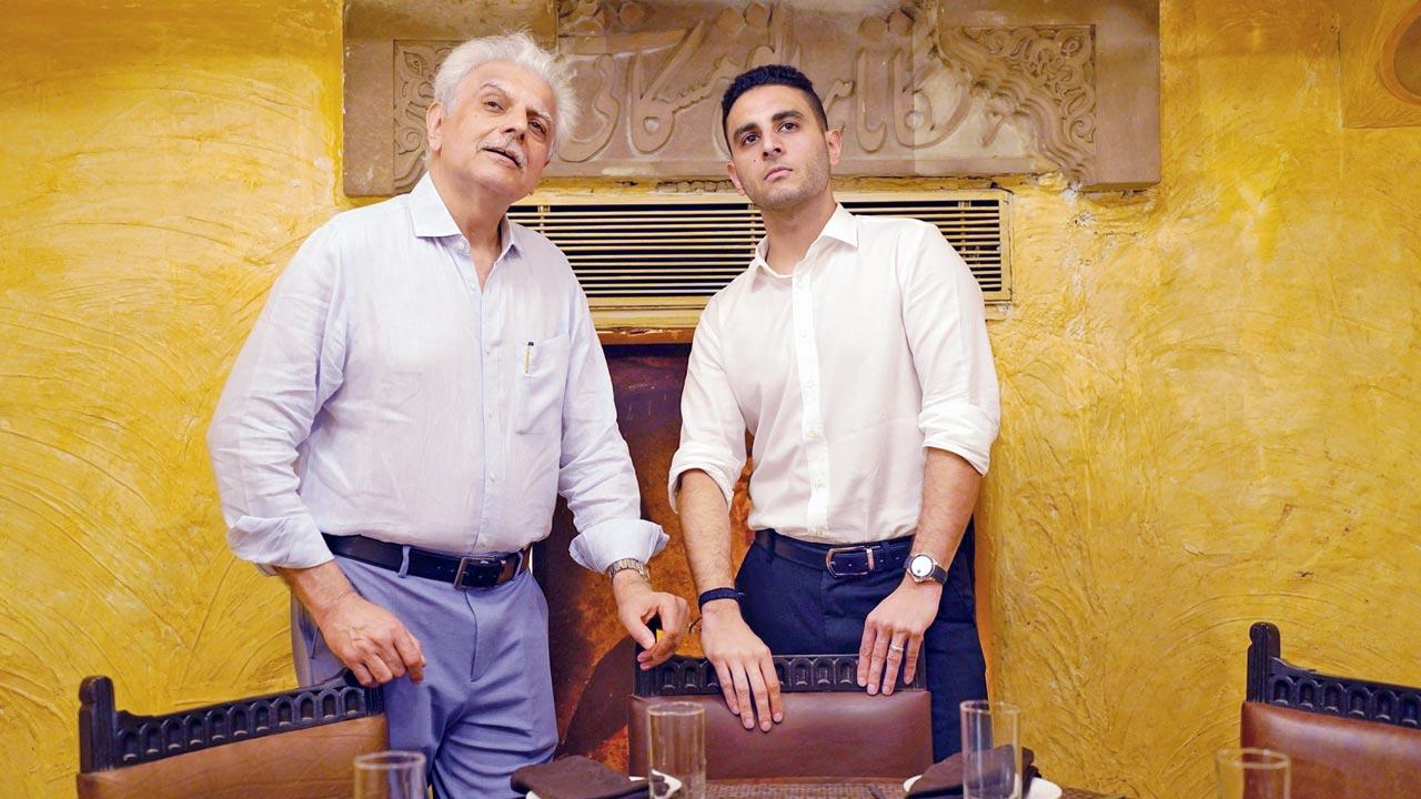 Sudheer Bahl, Chairman, Khyber Restaurant with his son and CEO Ishaan 
