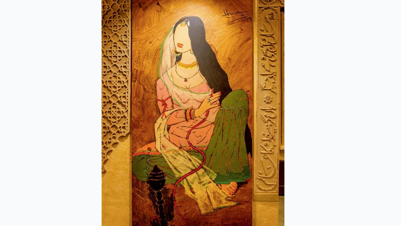 MF HUSAIN’S Begum with chillum, one of the three canvases he painted for Khyber