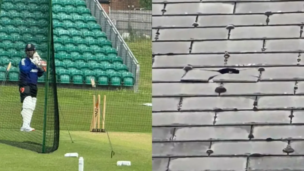Pant's monstrous six destroys stadium roof during practice session; WATCH