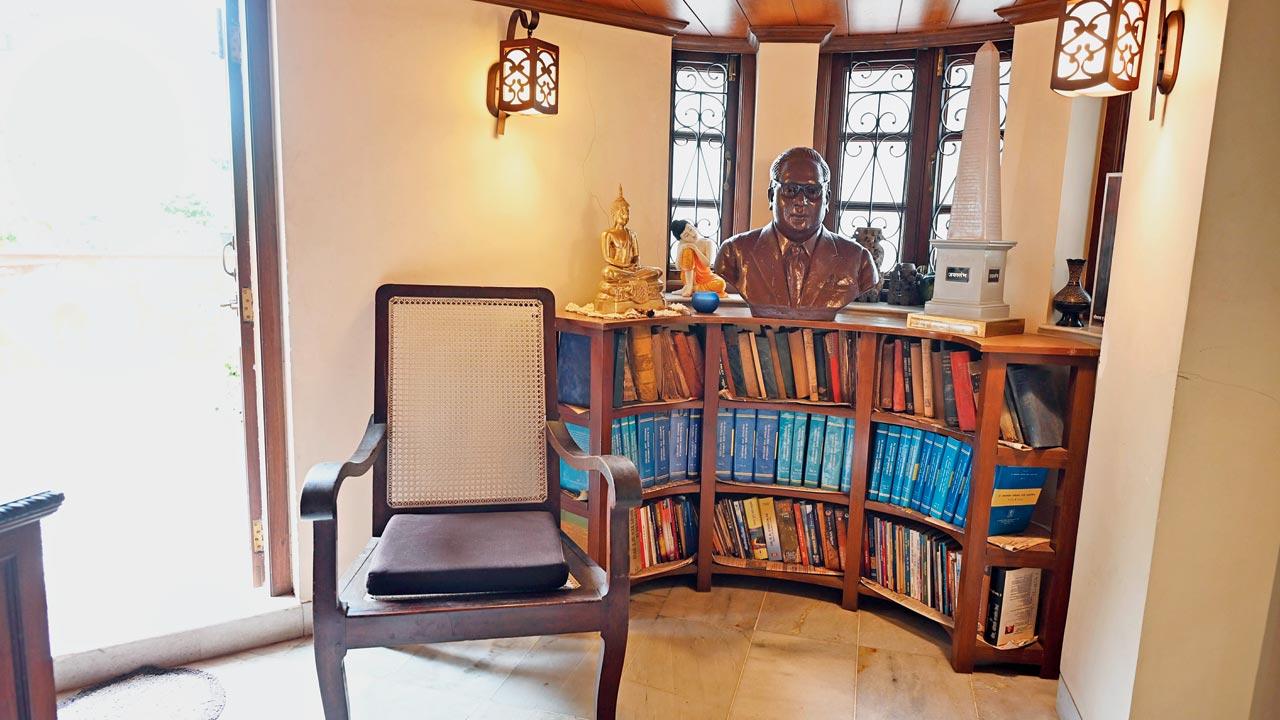 The library in Dr Ambedkar’s house. Pics/Kirti Surve Parade