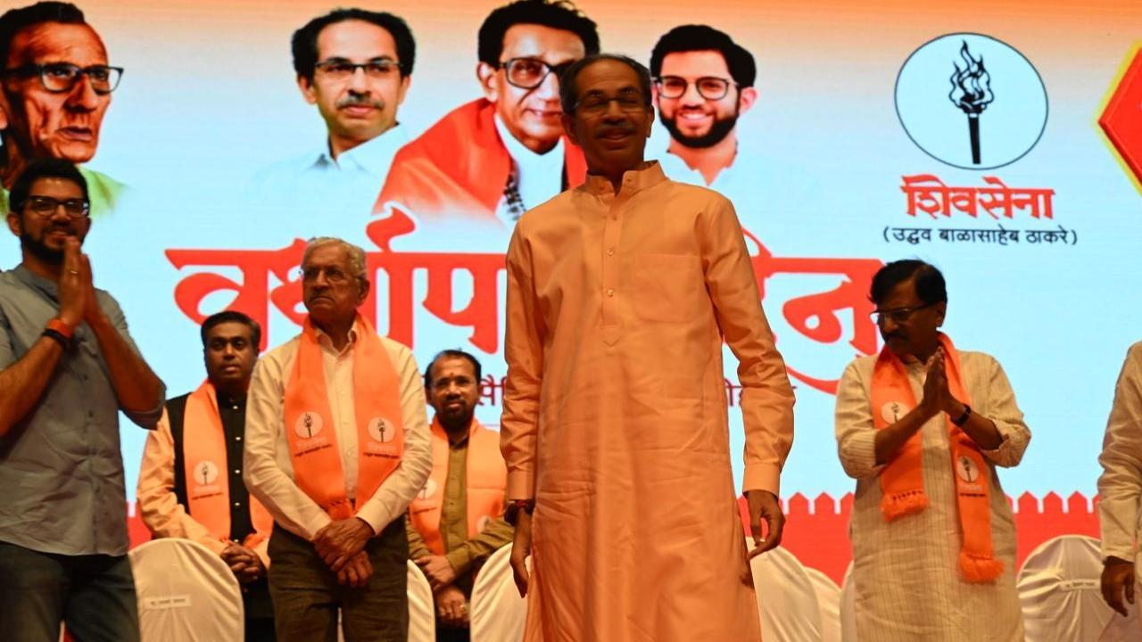 IN PHOTOS: Uddhav Thackeray, party leaders mark 59th foundation day of Shiv Sena
