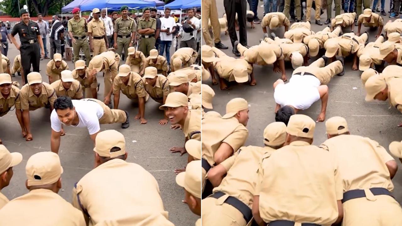 Varun Dhawan said game-on, does knuckle push-ups with army cadets, watch now