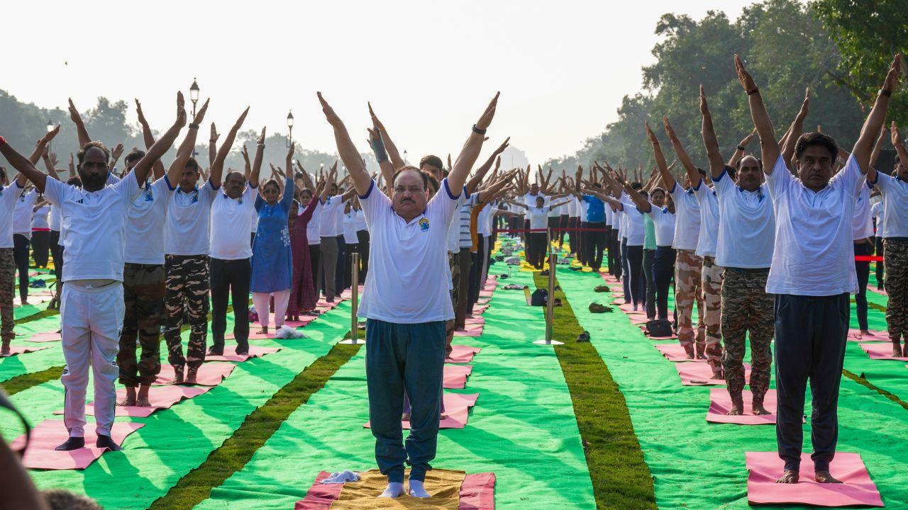 Events are being held worldwide, with PM Modi participating in a massive yoga gathering in Andhra Pradesh, aiming to set a Guinness World Record with over 300,000 participants