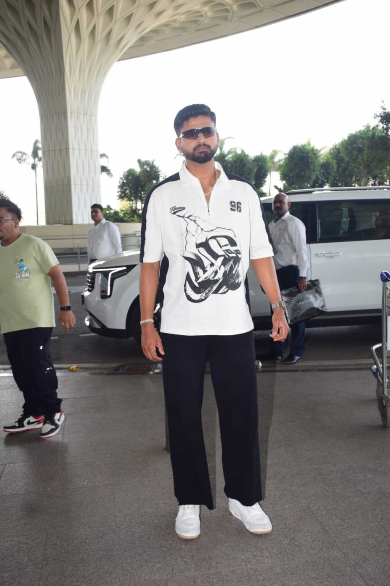 Cricketer Shreyas Iyer at the Mumbai airport