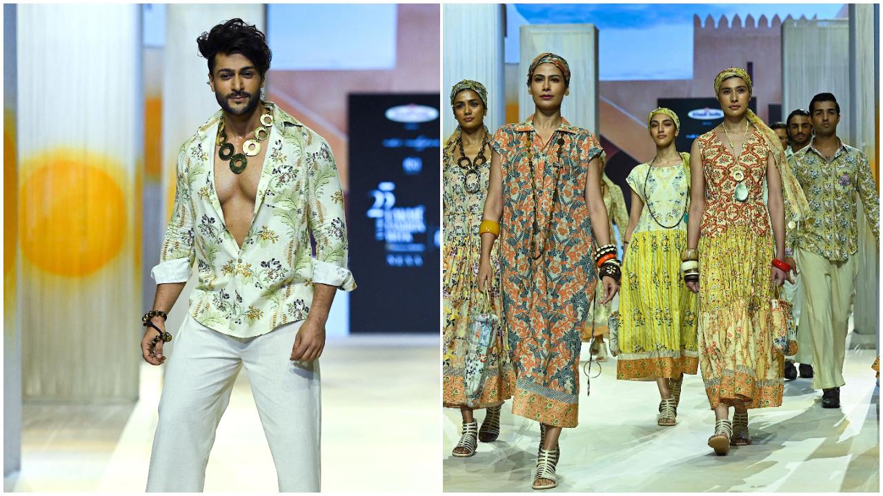 Niki Mahajan’s collection featured a fusion of Baroque and European influences wih khadi. It blended history and contemporary aesthetics.