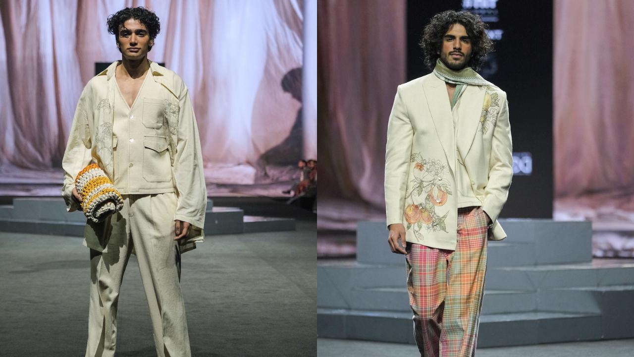 Abhishek Shinde, an NIFT alumnus, presented a collection from his label ‘Abhichiq’ which focused on menswear that reimagined the looks into classics with timeless artisanal offerings. His collection ‘Ciao’ for Spring/Summer 2025 was inspired by sunny Sicily and its oceanic allure, combined with a rustic charm.