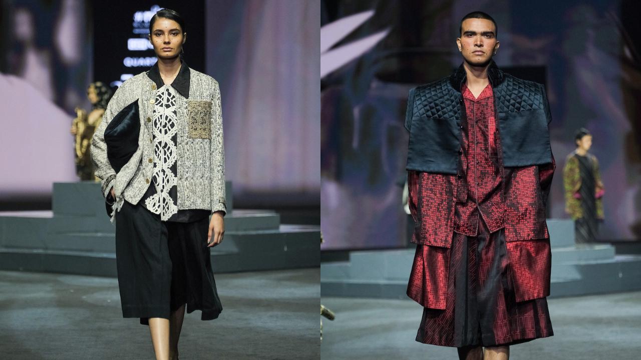 The collection from the label ‘Quarter’ by NIFT alumnus Somya Lochan, which revolved around grief and loss, was titled ‘The Dichotomy of Loss’. The line was the result of an experiment conducted with five individuals and their perspective on grief and loss. Provided with a shirt, pants and scissors, the five individuals were allowed to cut the garments that would reveal their emotions. Their offering resulted in an inspiration for Somya’s collection for the coming season.