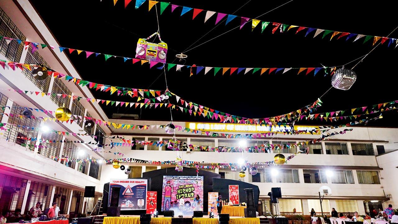 The open-air venue is decked up. Pics/Ashish Raje