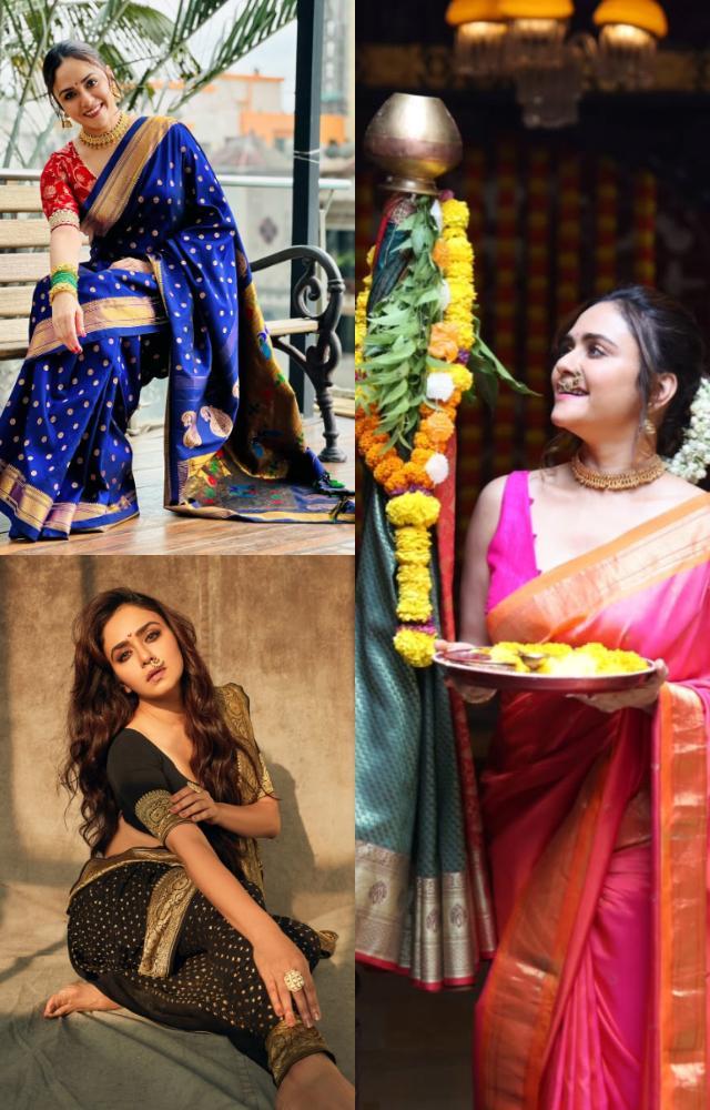 Amruta Khanvilkar`s look book for Gudi Padwa