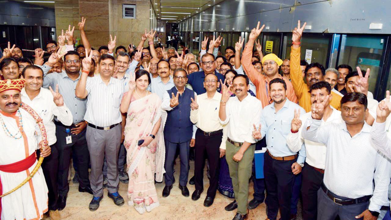 Mumbai: Metro Aqua Line 3 trial train reaches Cuffe Parade station
