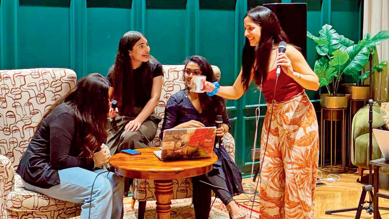 Avanti Nagral (extreme right) in a moment from the rehearsal. Pic courtesy/Team Avanti Nagral